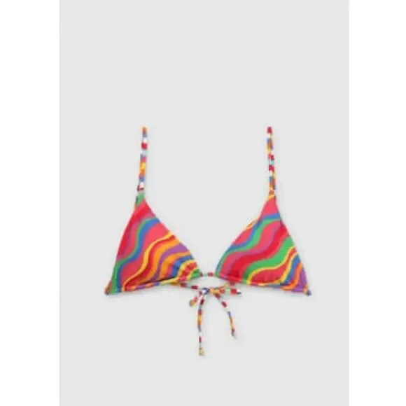 SOLD OUT It’s Now Cool "The String" Bikini Top - Rainbow - Small - Picture 1 of 4